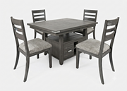 Altamonte Brushed Grey High/Low Dining Table w/ 4 Chairs - Ornate Home