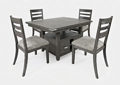 Altamonte Brushed Grey High/Low Dining Table w/ 4 Chairs - Ornate Home