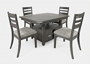 Altamonte Brushed Grey High/Low Dining Table w/ 4 Chairs - Ornate Home