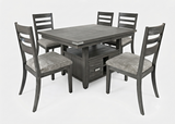 Altamonte Brushed Grey High/Low Dining Table w/ 6 Chairs - Ornate Home