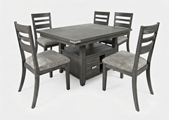 Altamonte Brushed Grey High/Low Dining Table w/ 6 Chairs - Ornate Home