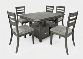 Altamonte Brushed Grey High/Low Dining Table w/ 6 Chairs - Ornate Home