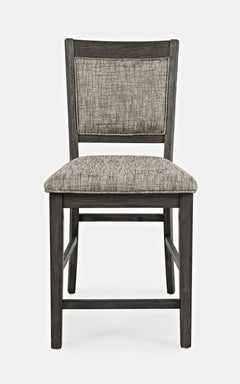 Altamonte Brushed Grey High/Low Sq. Counter Dining Table w/ 4 Uph Stools - Ornate Home