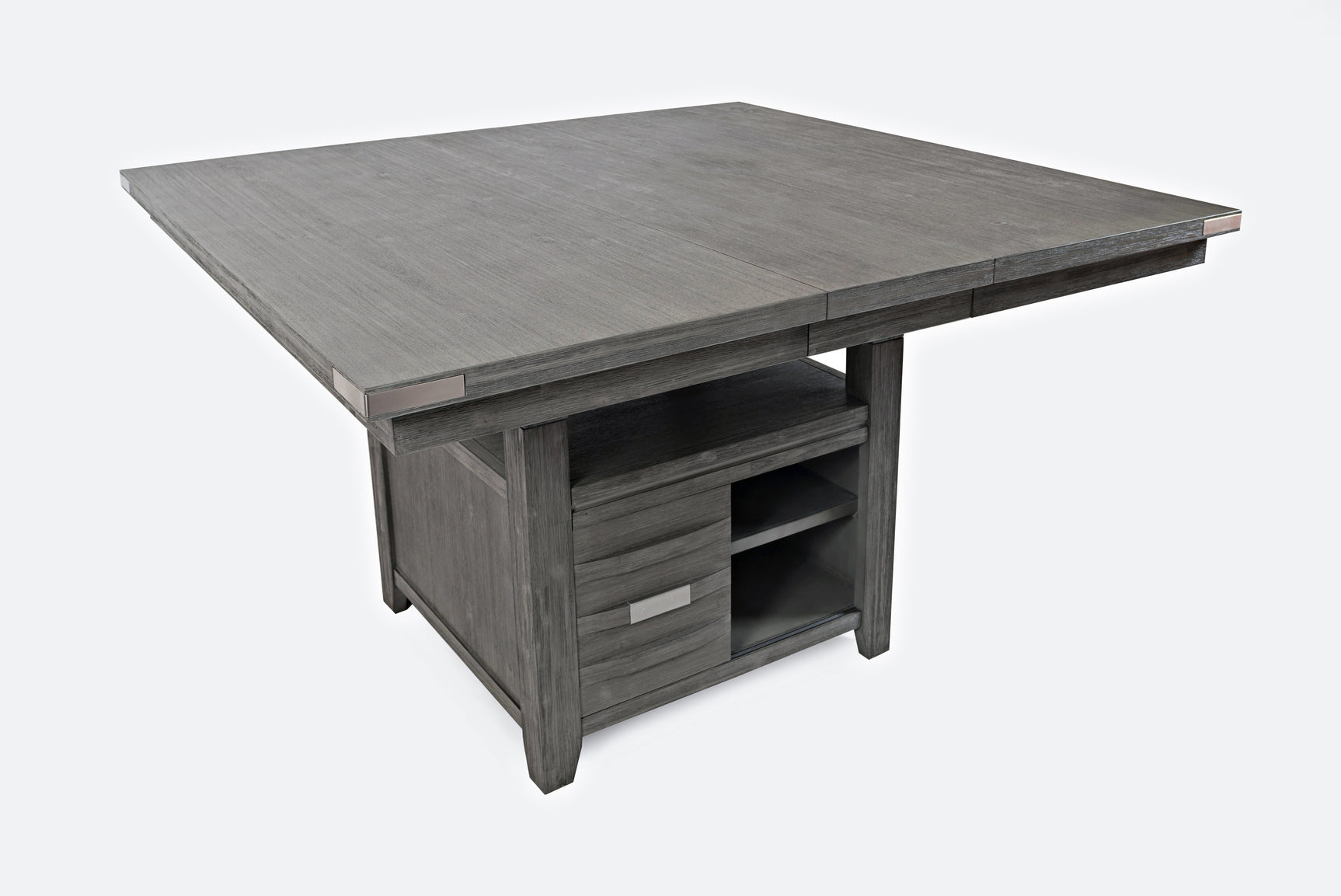 Altamonte Brushed Grey High/Low Sq. Counter Table - Ornate Home