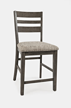 Altamonte Brushed Grey Ladderback Counter Stool (Set of 2) - Ornate Home