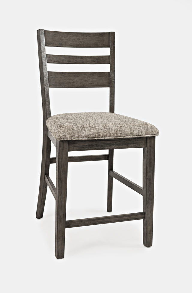 Altamonte Brushed Grey Ladderback Counter Stool (Set of 2) - Ornate Home