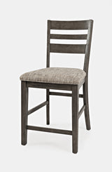 Altamonte Brushed Grey Ladderback Counter Stool (Set of 2) - Ornate Home