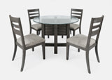 Altamonte Brushed Grey Round Dining Table w/ 4 Chairs - Ornate Home