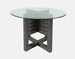 Altamonte Brushed Grey Round Dining Table w/ 4 Chairs - Ornate Home