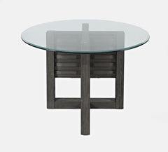 Altamonte Brushed Grey Round Dining Table w/ 4 Chairs - Ornate Home