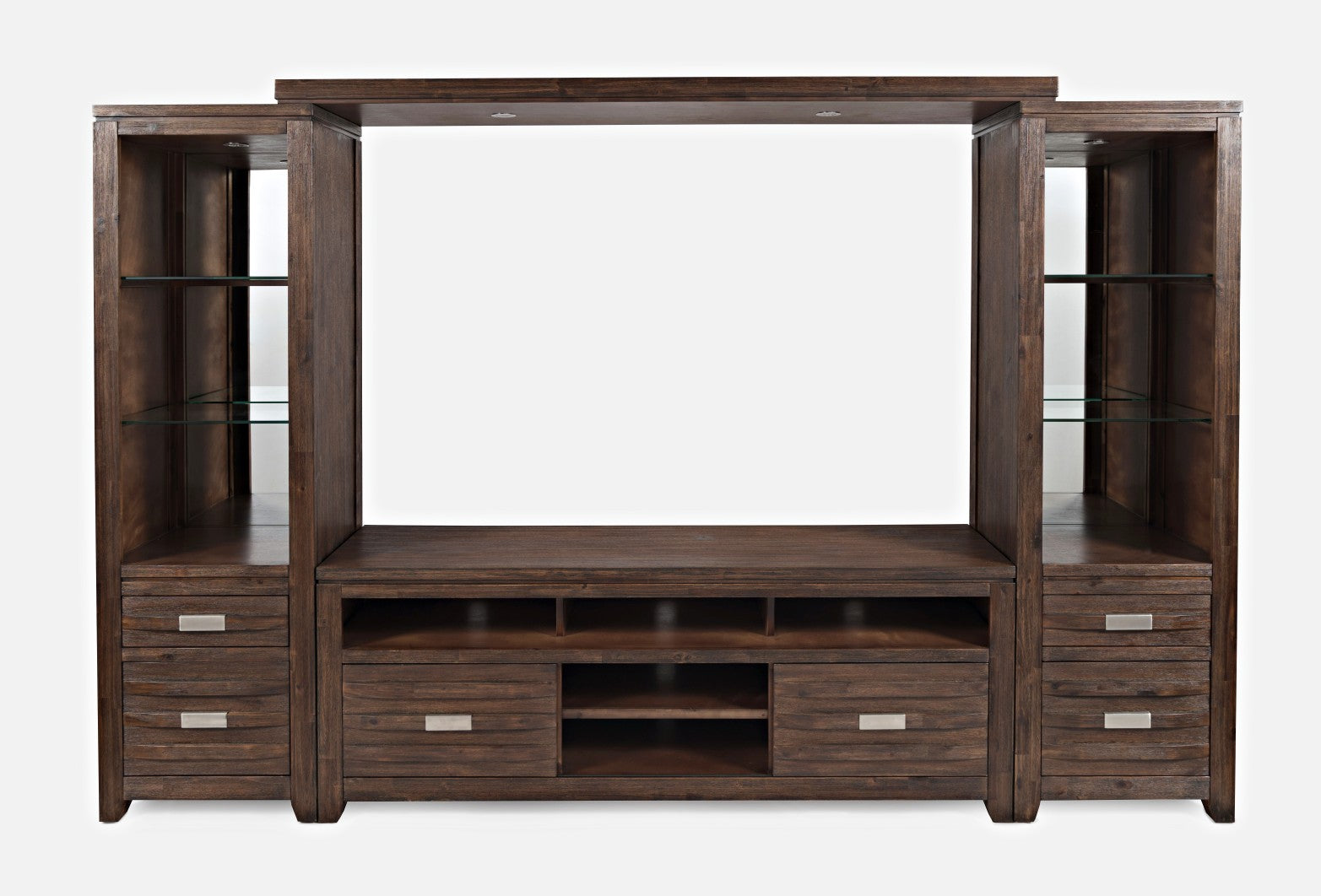 Altamonte Brushed Walnut Entertainment Wall - Ornate Home