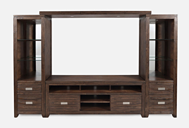 Altamonte Brushed Walnut Entertainment Wall - Ornate Home
