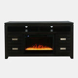 Altamonte Dark Charcoal 60 Fireplace w/ Crystal Display - Ornate Home