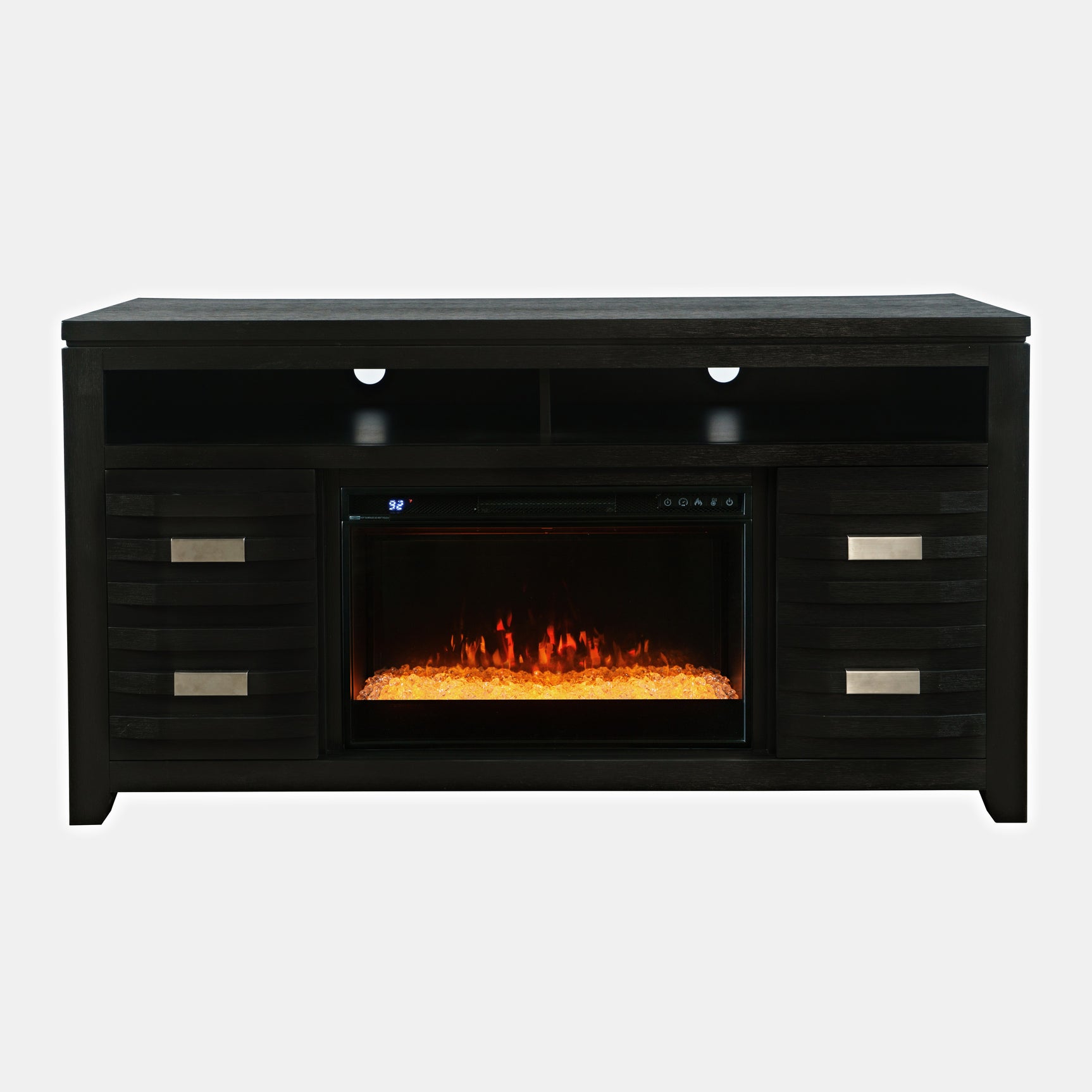 Altamonte Dark Charcoal 60 Fireplace with Crystal Display - Ornate Home