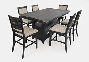 Altamonte Dark Charcoal High/Low Rect. Counter Dining Table w/ 4 Uph Stools - Ornate Home