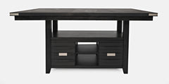 Altamonte Dark Charcoal High/Low Rect. Counter Dining Table w/ 6 Ladderback Stools - Ornate Home