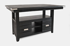 Altamonte Dark Charcoal High/Low Rect. Counter Dining Table w/ 6 Ladderback Stools - Ornate Home