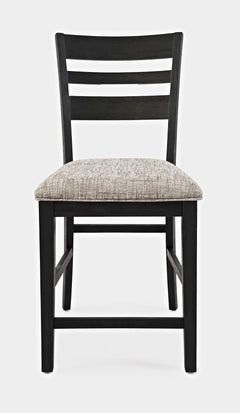 Altamonte Dark Charcoal High/Low Rect. Counter Dining Table w/ 6 Ladderback Stools - Ornate Home