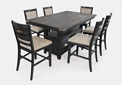 Altamonte Dark Charcoal High/Low Rect. Counter Dining Table w/ 6 Uph Stools - Ornate Home