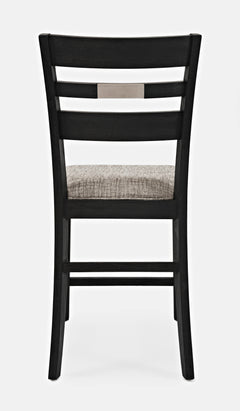 Altamonte Dark Charcoal High/Low Sq. Counter Dining Table w/ 4 Ladderback Stools - Ornate Home