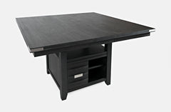 Altamonte Dark Charcoal High/Low Sq. Counter Dining Table w/ 6 Ladderback Stools - Ornate Home