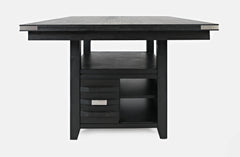 Altamonte Dark Charcoal High/Low Sq. Counter Dining Table w/ 6 Ladderback Stools - Ornate Home