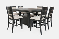 Altamonte Dark Charcoal High/Low Sq. Counter Dining Table w/ 4 Uph Stools - Ornate Home