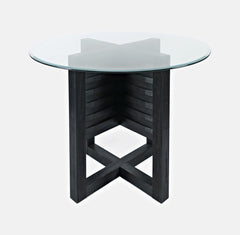Altamonte Dark Charcoal Round Counter Dining Table - Ornate Home