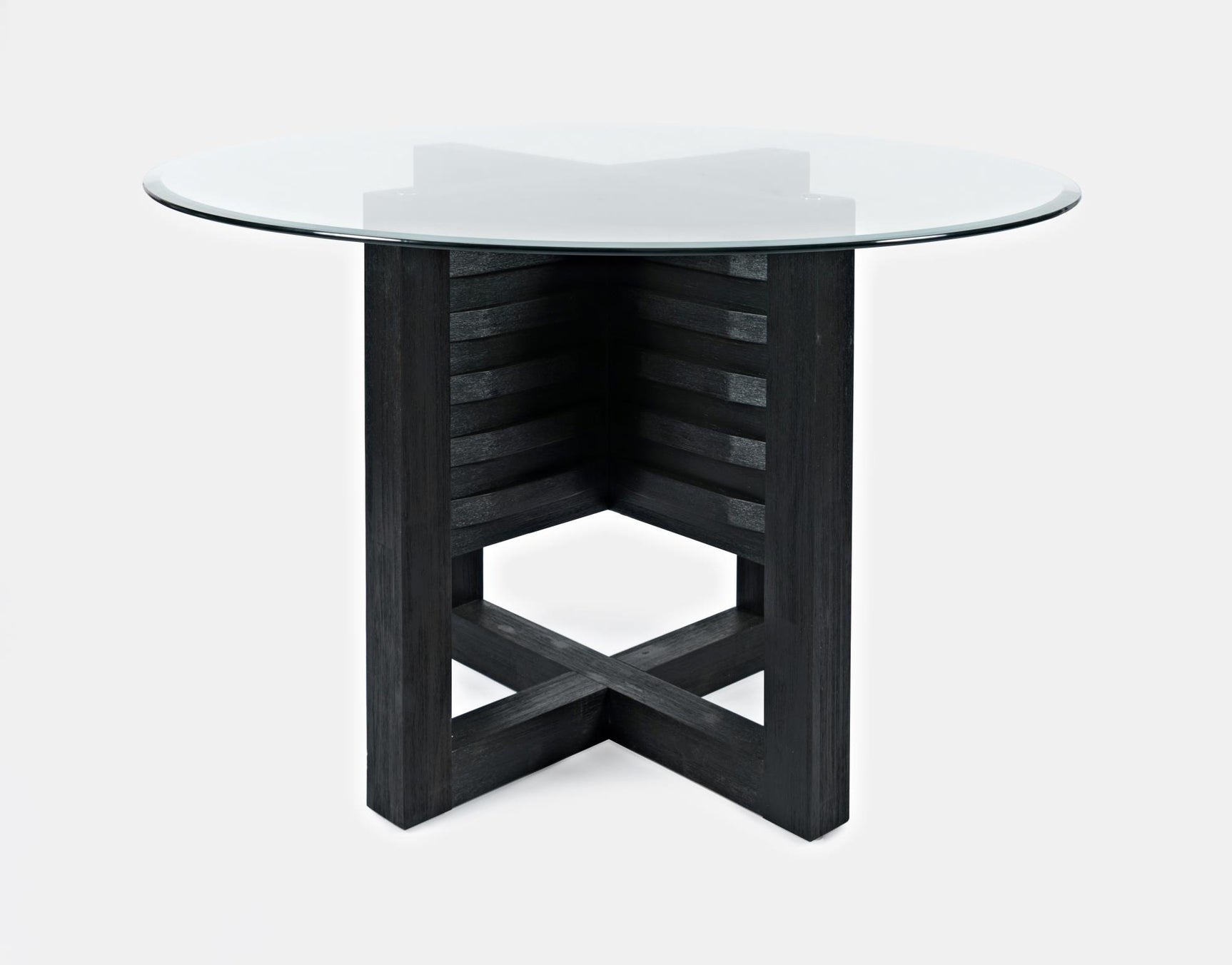 Altamonte Dark Charcoal Round Dining Table w/ 4 Chairs - Ornate Home