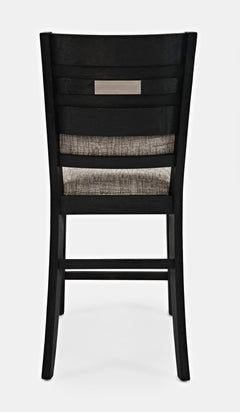 Altamonte Dark Charcoal Round Counter Dining Table w/ 4 Uph Stools - Ornate Home