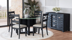 Altamonte Dark Charcoal Round Dining Table - Ornate Home