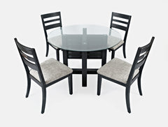 Altamonte Dark Charcoal Round Dining Table w/ 4 Chairs - Ornate Home