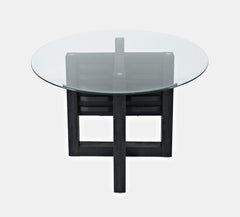 Altamonte Dark Charcoal Round Dining Table w/ 4 Chairs - Ornate Home