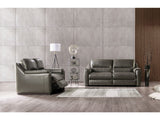Altamura Gray Real Italian Leather Power Reclining Sofa & Loveseat - Ornate Home