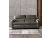 Altamura Gray Real Italian Leather Power Reclining Sofa - Ornate Home