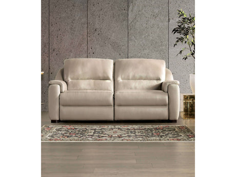 Altamura Taupe Real Italian Leather Power Loveseat - Ornate Home