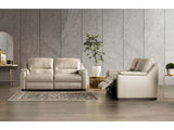 Altamura Taupe Real Italian Leather Power Reclining Sofa & Loveseat - Ornate Home