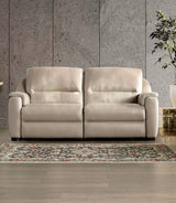 Altamura Taupe Real Italian Leather Power Reclining Sofa & Loveseat - Ornate Home