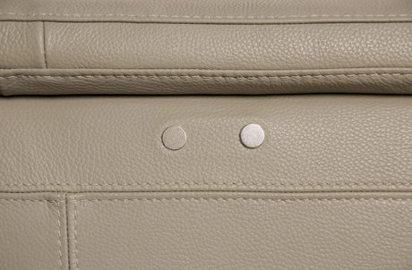 Altamura Taupe Real Italian Leather Power Reclining Sofa - Ornate Home