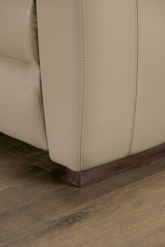 Altamura Taupe Real Italian Leather Power Reclining Sofa - Ornate Home