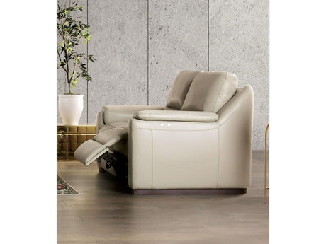 Altamura Taupe Real Italian Leather Power Reclining Sofa - Ornate Home