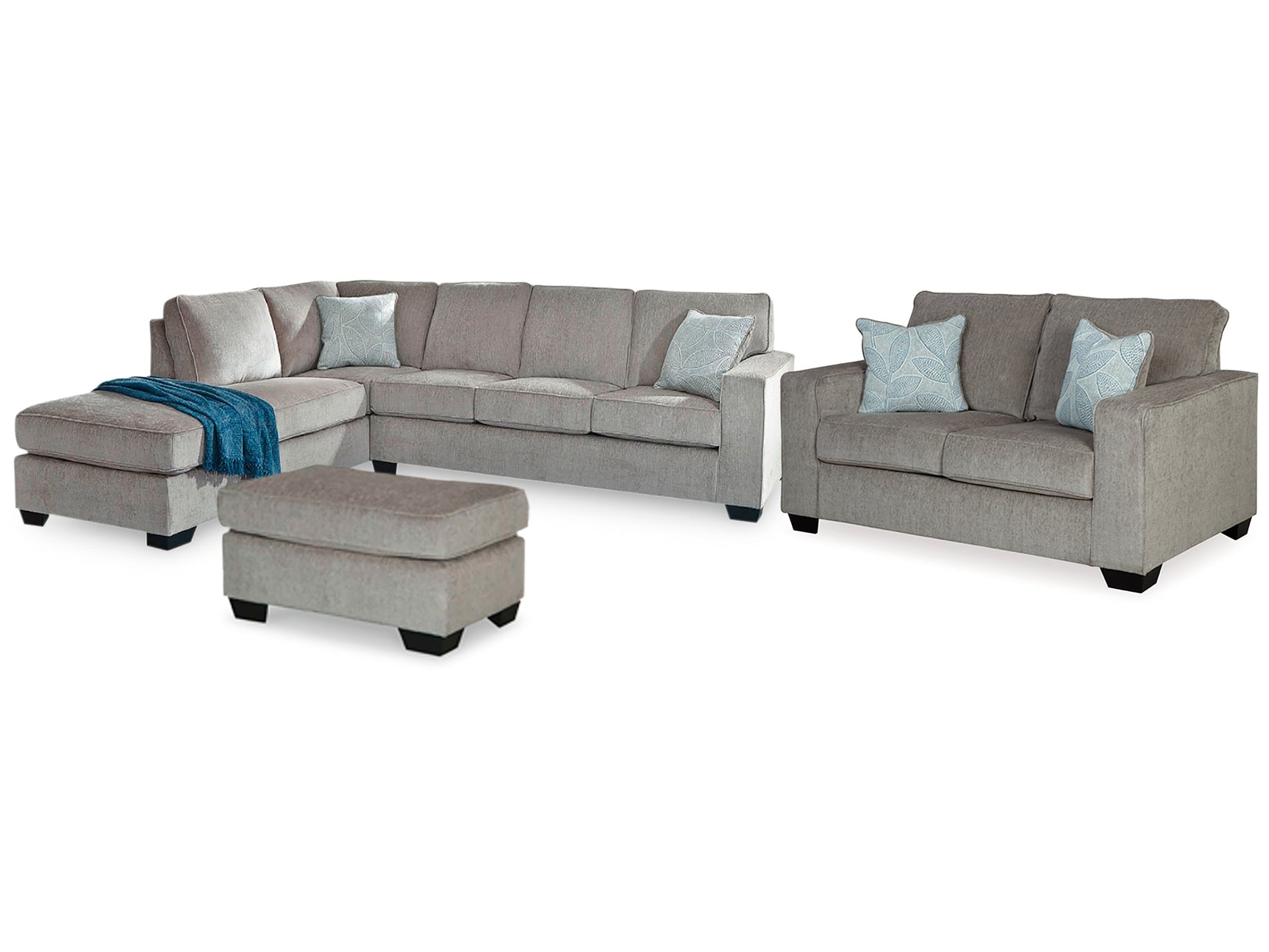 Altari Alloy 2-Piece Sectional with Chaise, Loveseat and Ottoman - Ornate Home