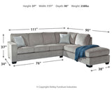 Altari Alloy 2-Piece Sleeper Sectional, Loveseat and Ottoman (Online Special Price) - Ornate Home