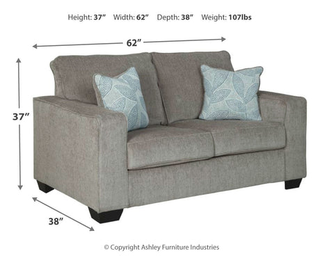 Altari Alloy 2-Piece Sleeper Sectional, Loveseat and Ottoman - Ornate Home