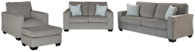 Altari Alloy Sofa, Loveseat, Chair and Ottoman - Ornate Home