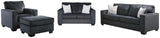 Altari Gray Sofa, Loveseat, Chair and Ottoman - Ornate Home