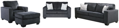 Altari Gray Sofa, Loveseat, Chair and Ottoman - Ornate Home