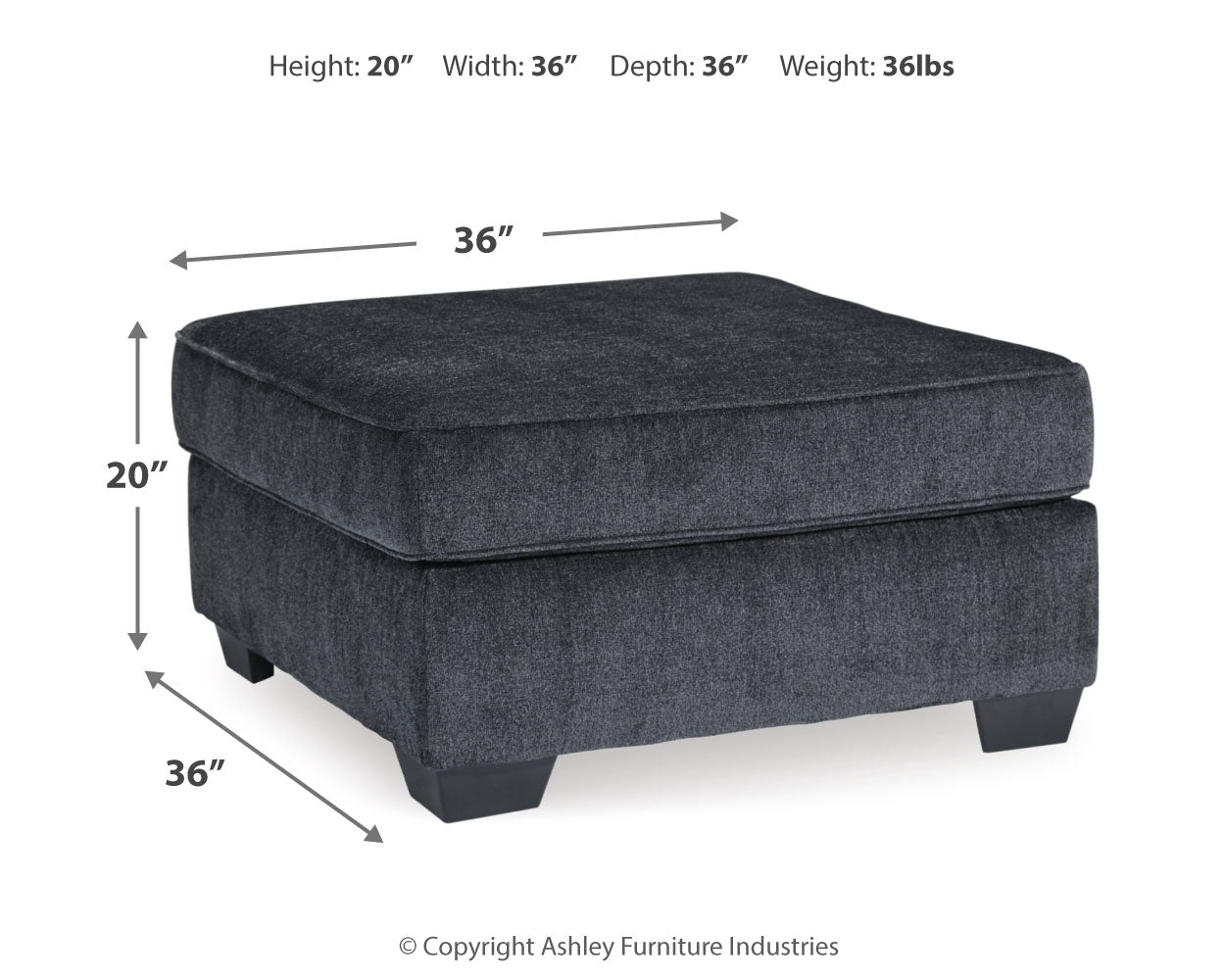 Altari Slate 2-Piece Left Sectional and Ottoman - Ornate Home