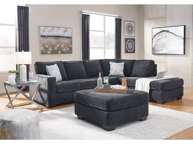 Altari Slate 2-Piece Right Sectional and Ottoman - Ornate Home