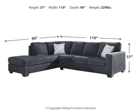Altari Slate 2-Piece Sectional with Chaise and Ottoman - Ornate Home